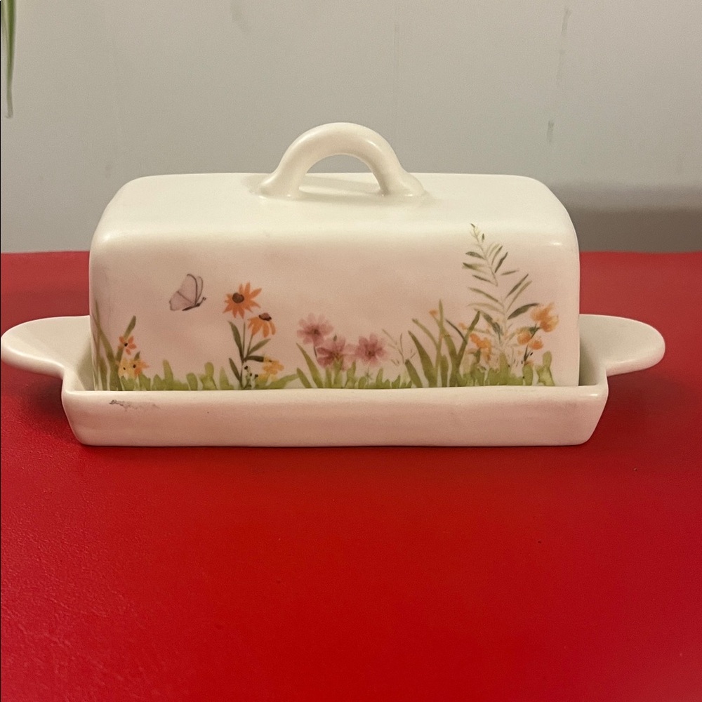 Celebrate It Ceramic Dish with Floral Design